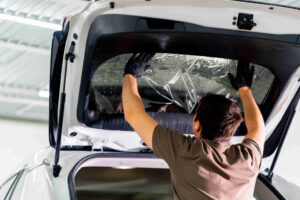 a car mechanic in Austin Texas applied ceramic window coating to a car